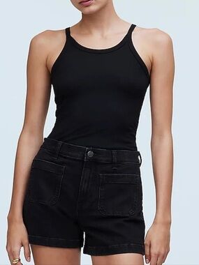 Madewell Black high rise sailor shorts
